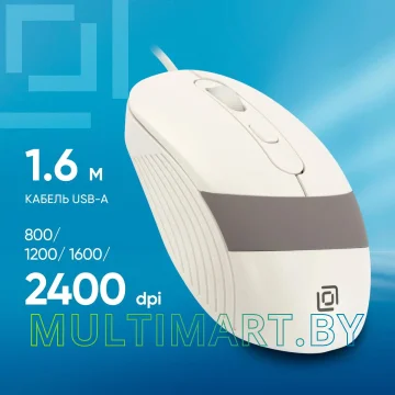 Мышь Oklick 310M (белый/серый) картинка 2